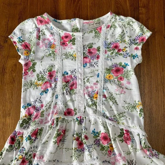 NEXT UK Girls Dress 2-3 2T 3T Toddler Girl Pretty Floral Lace Hi-Lo Flowers - Picture 3 of 6